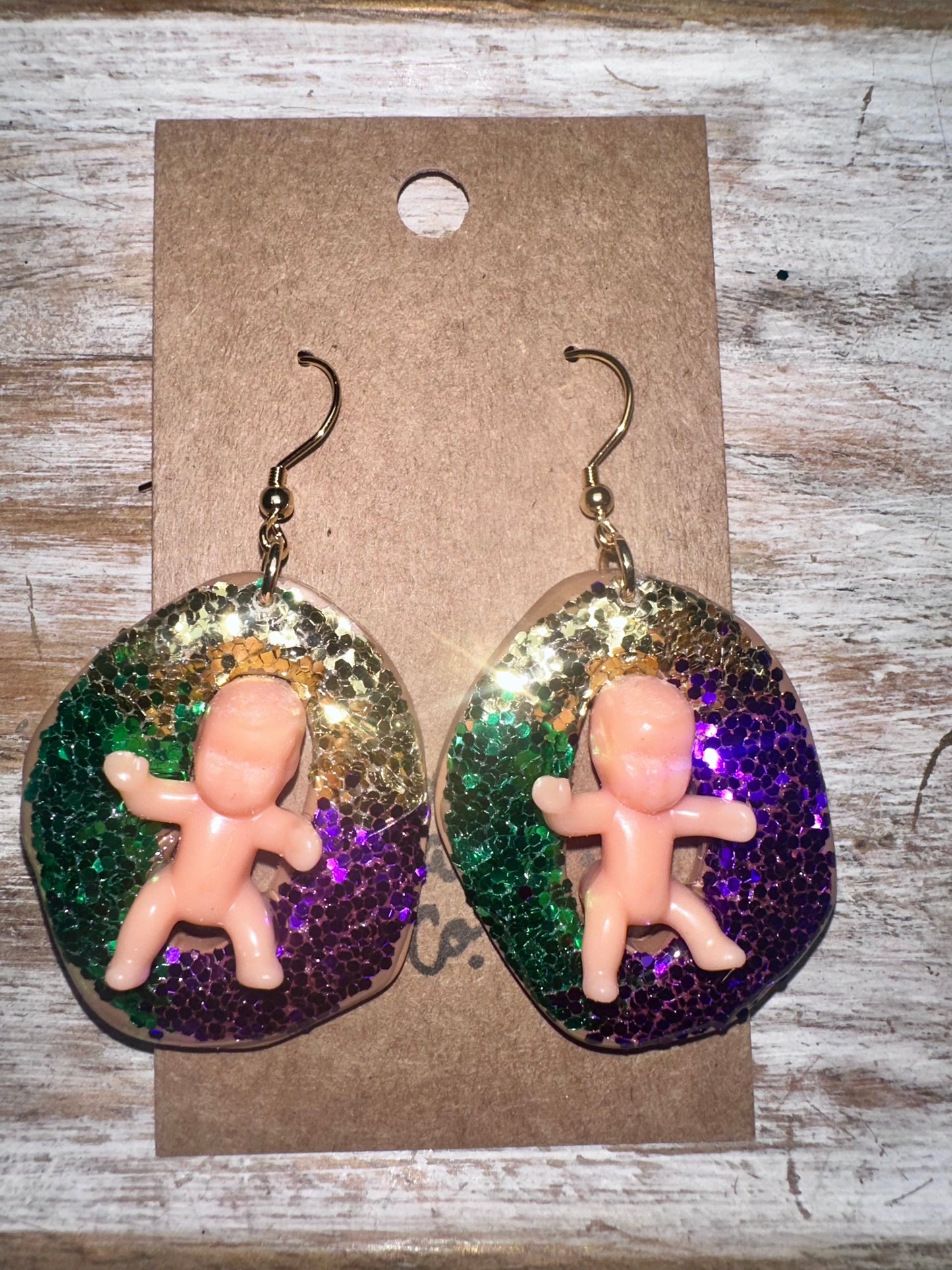 King cake earrings