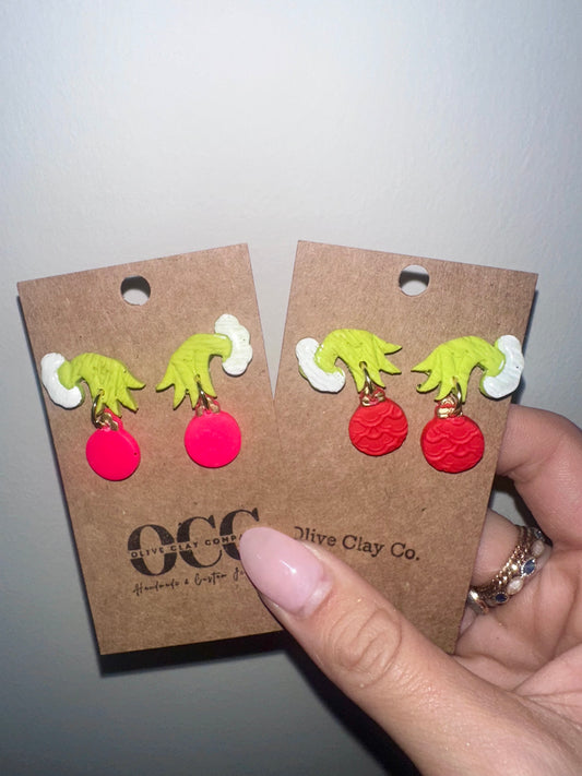 Grnch hand earrings