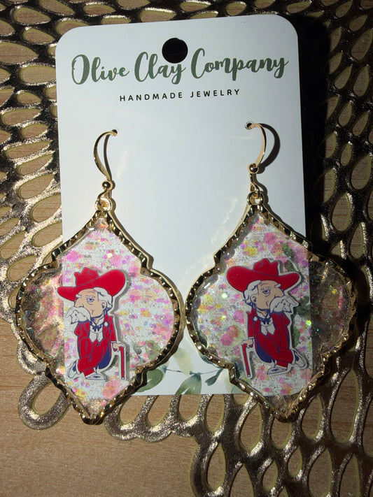 Ole Miss resin Earrings