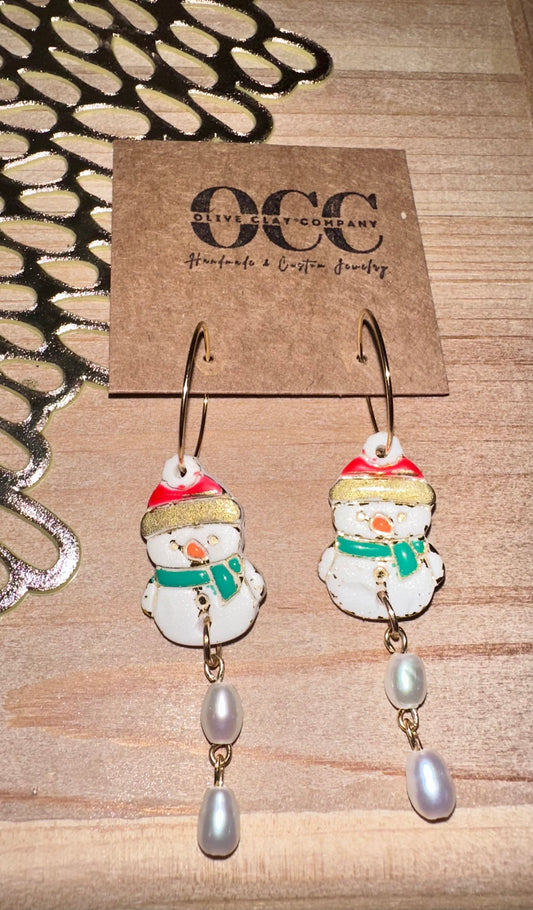 Snowman Christmas hoops