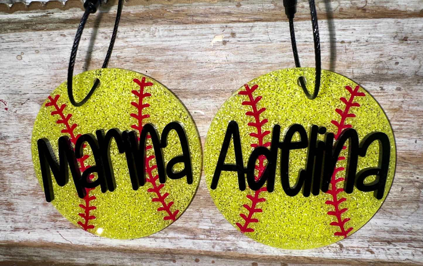 Softball Personalized bag tag