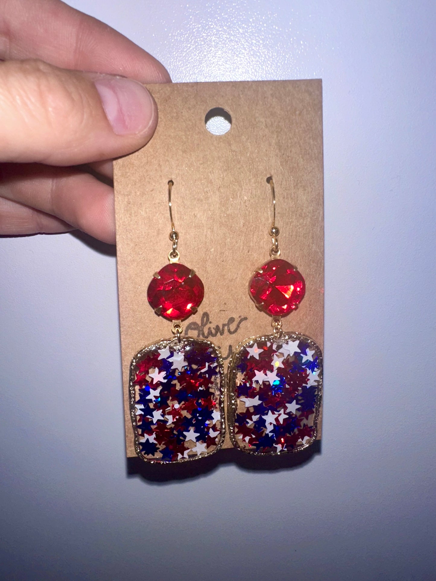 Star glitter hoop earrings