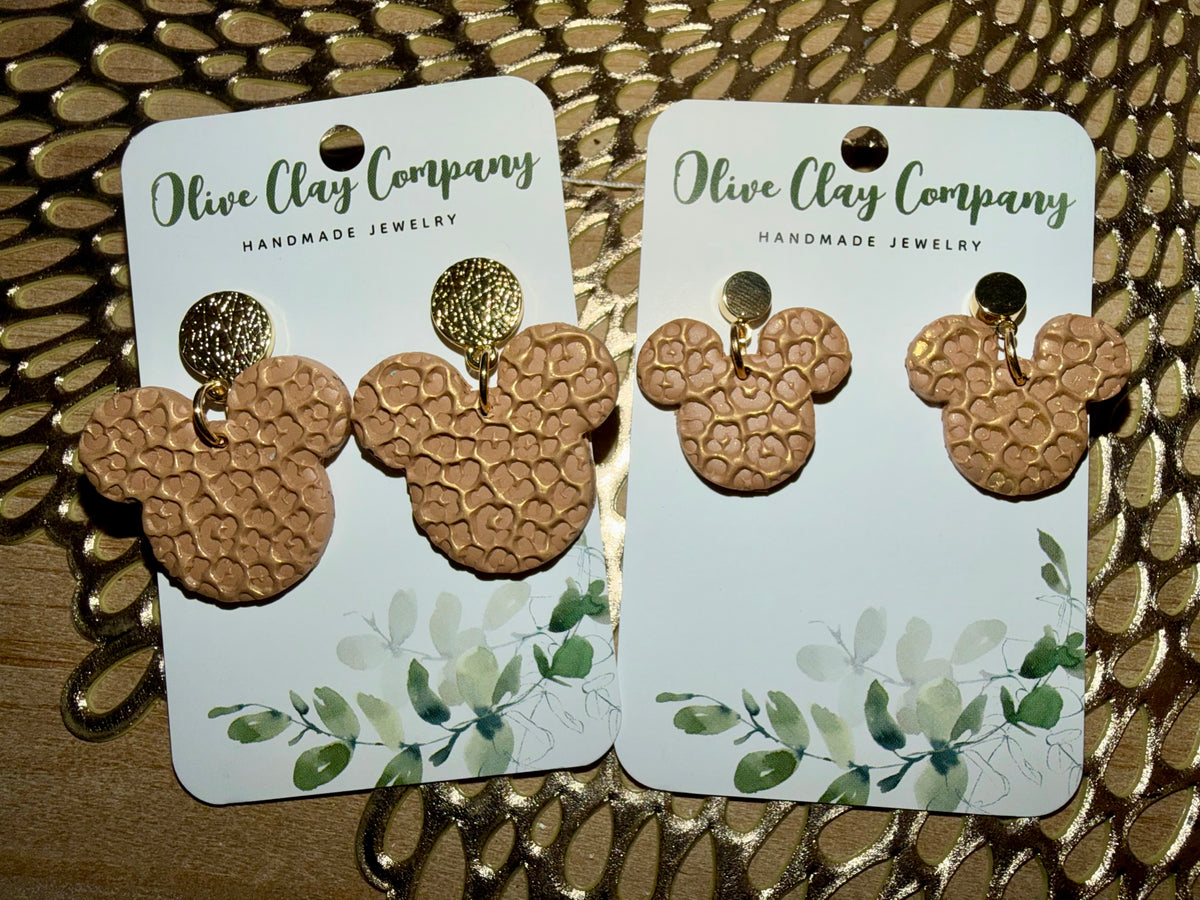 Mouse cheetah earrings