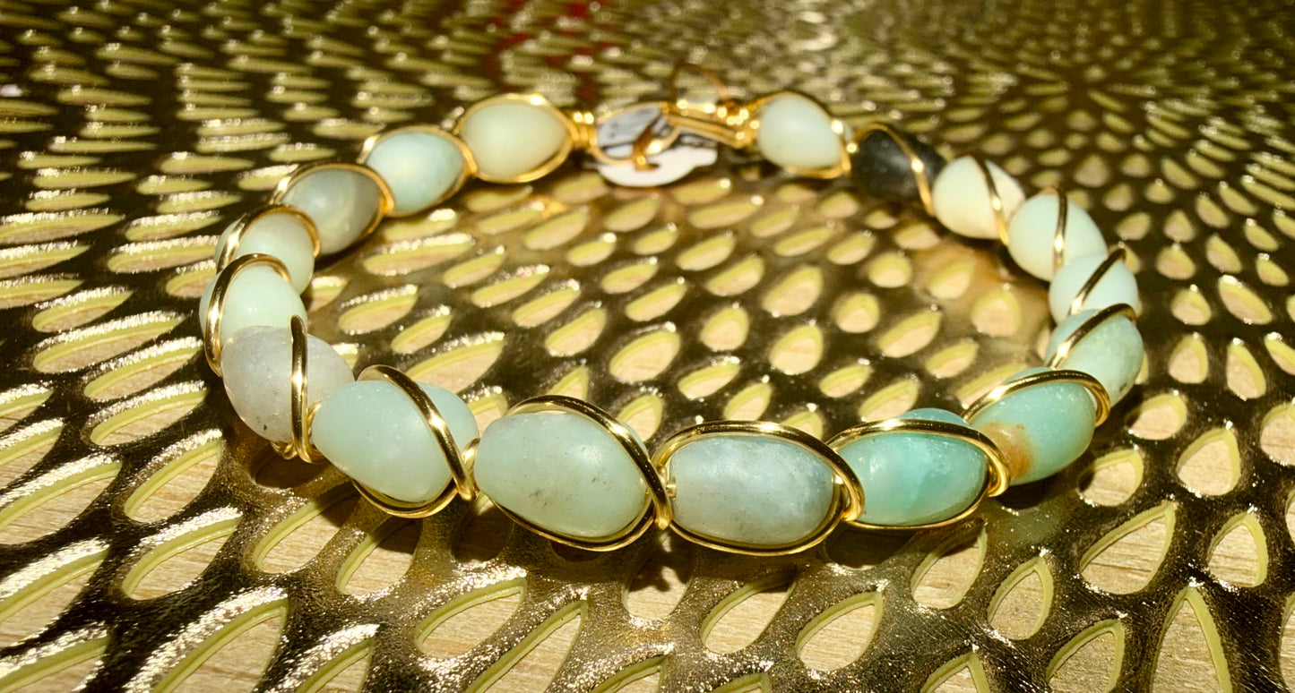 Amazonite multicolor wire bracelet