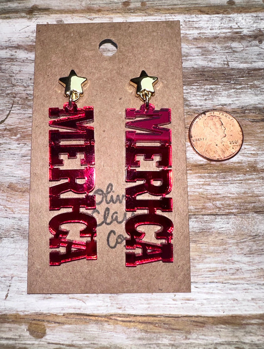 MERICA acrylic earrings