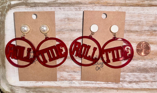 Roll Tide Acrylic Hoops