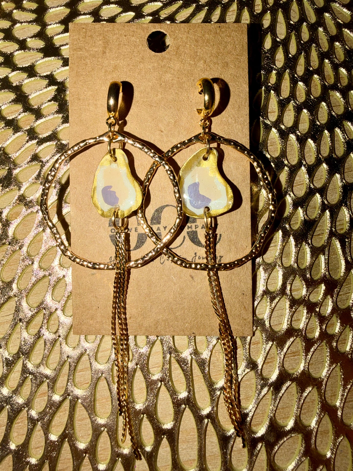 Oyster clay earrings