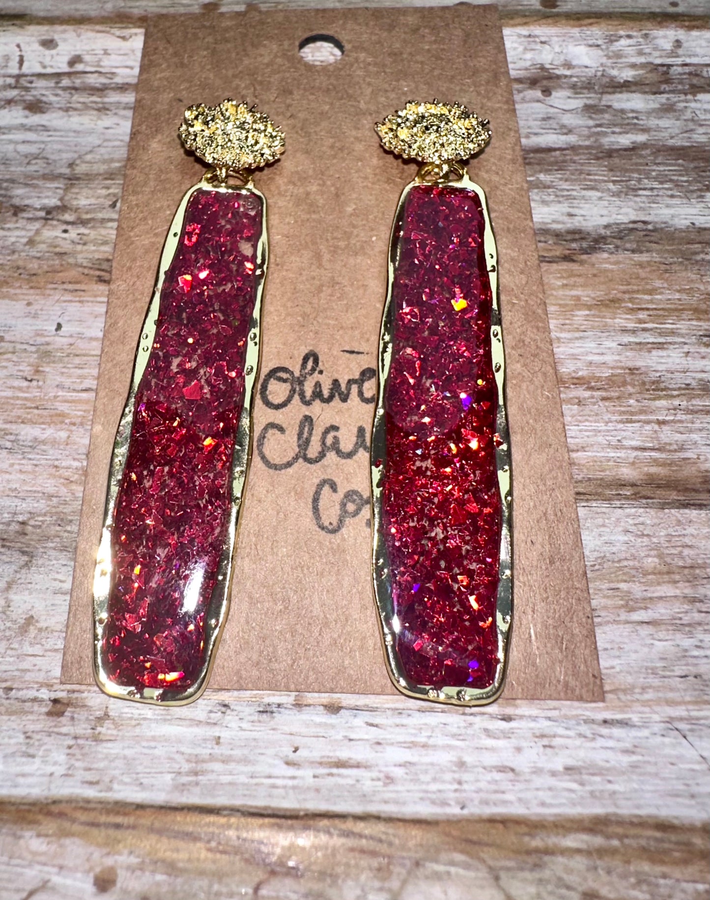 glitter bar earrings