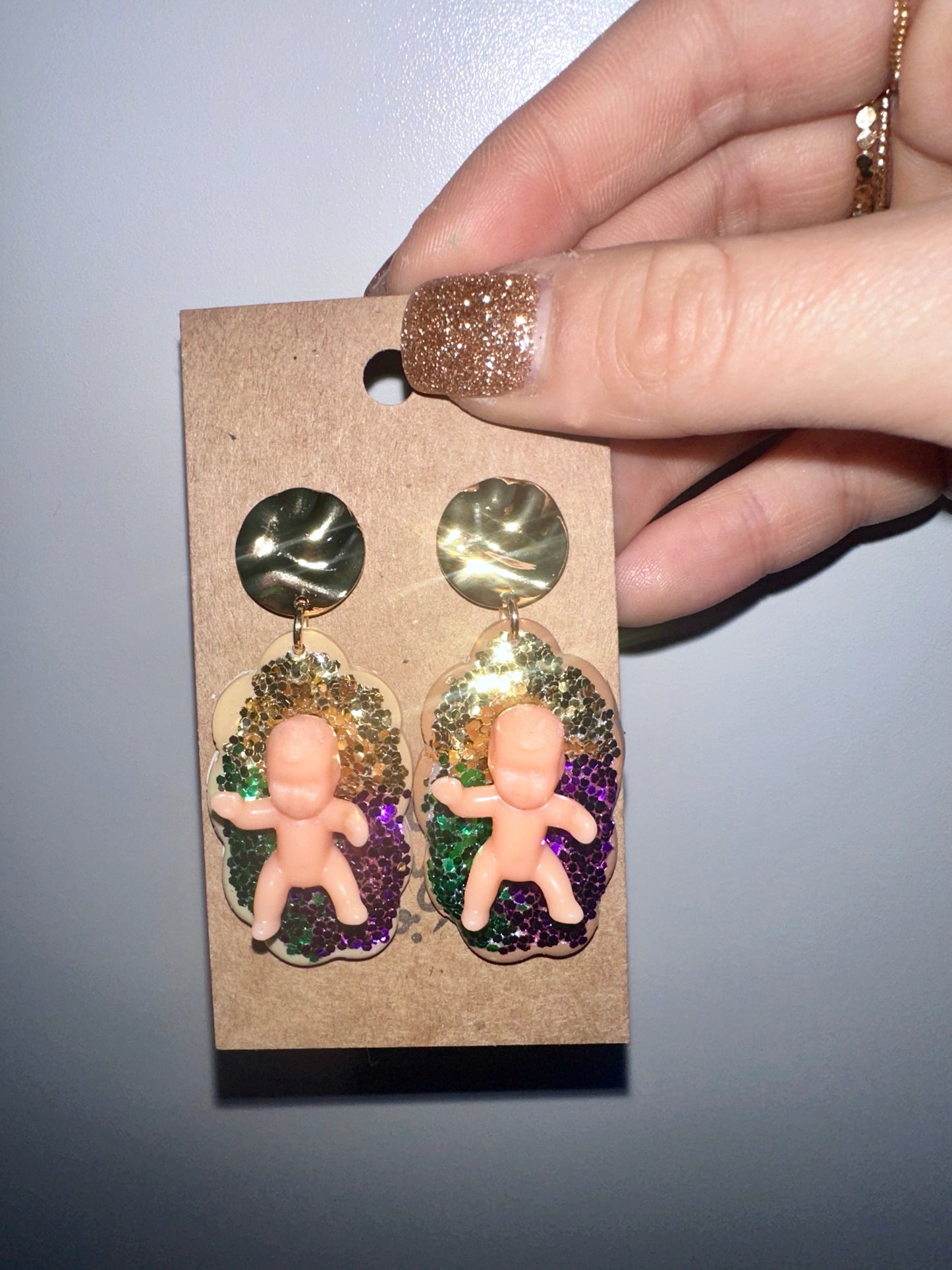 King cake earrings