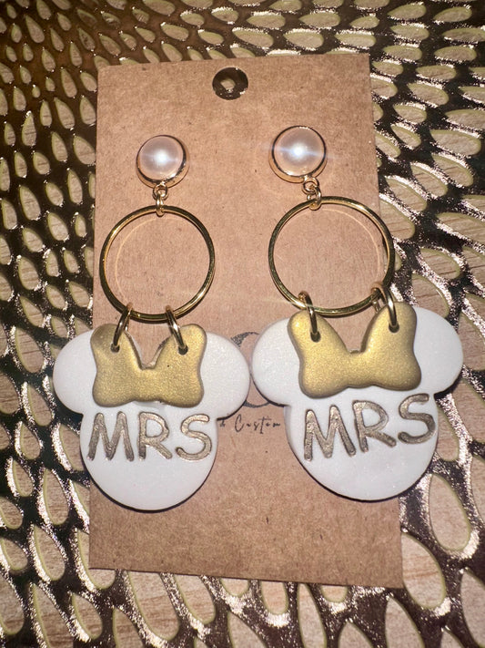 Mouse bridal earrings