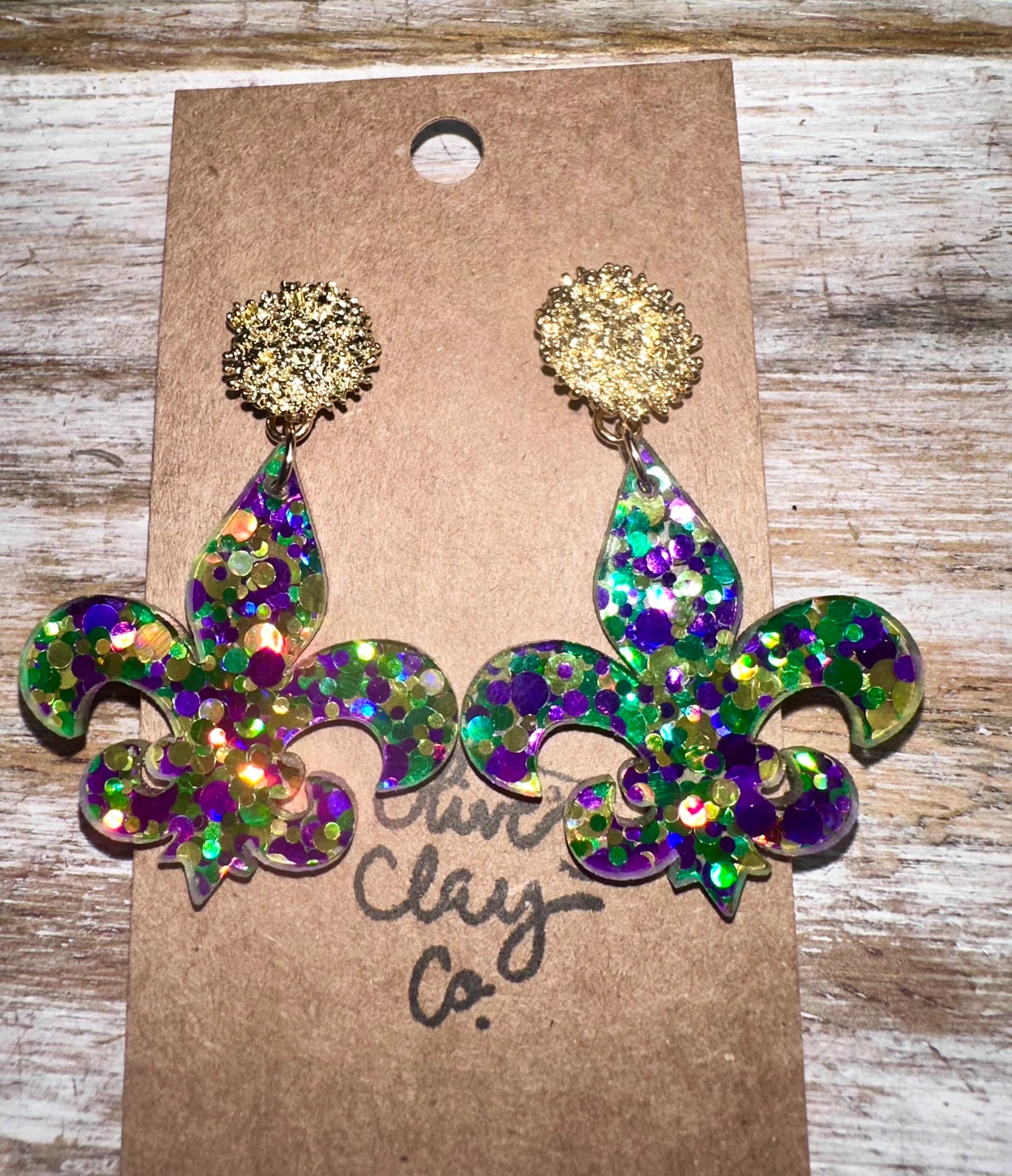 Large fleur de lis earrings