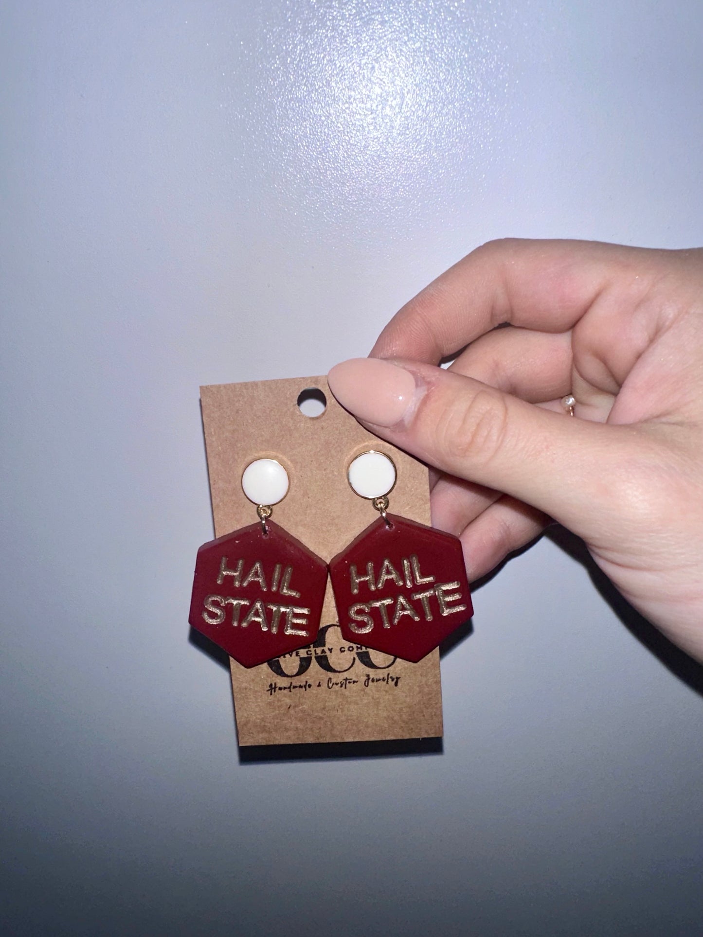 Hexagon Hail State Earrings