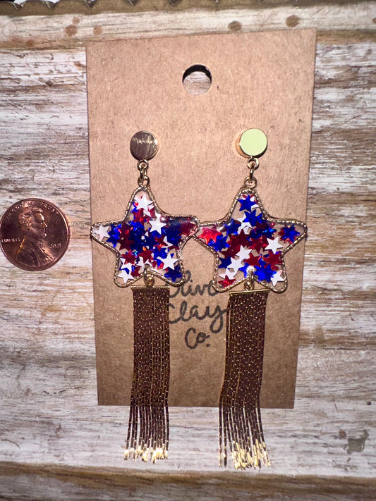 Star fringe earrings