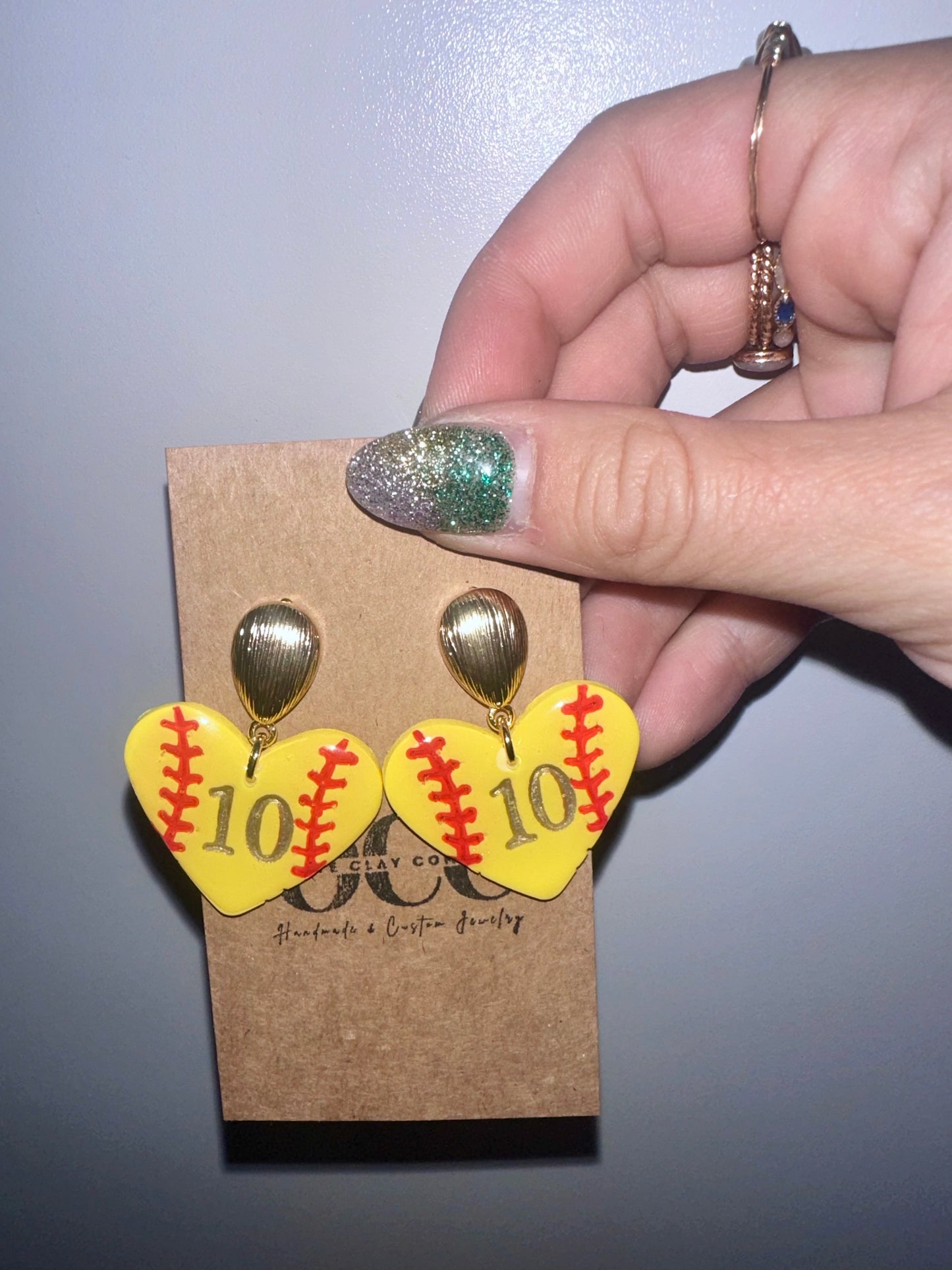 Custom number ball earrings
