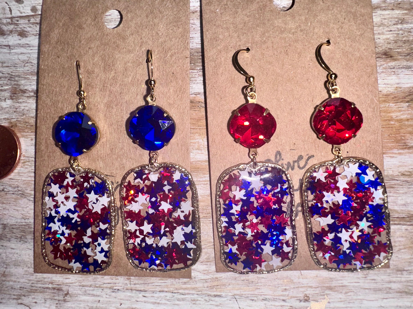 Star glitter hoop earrings