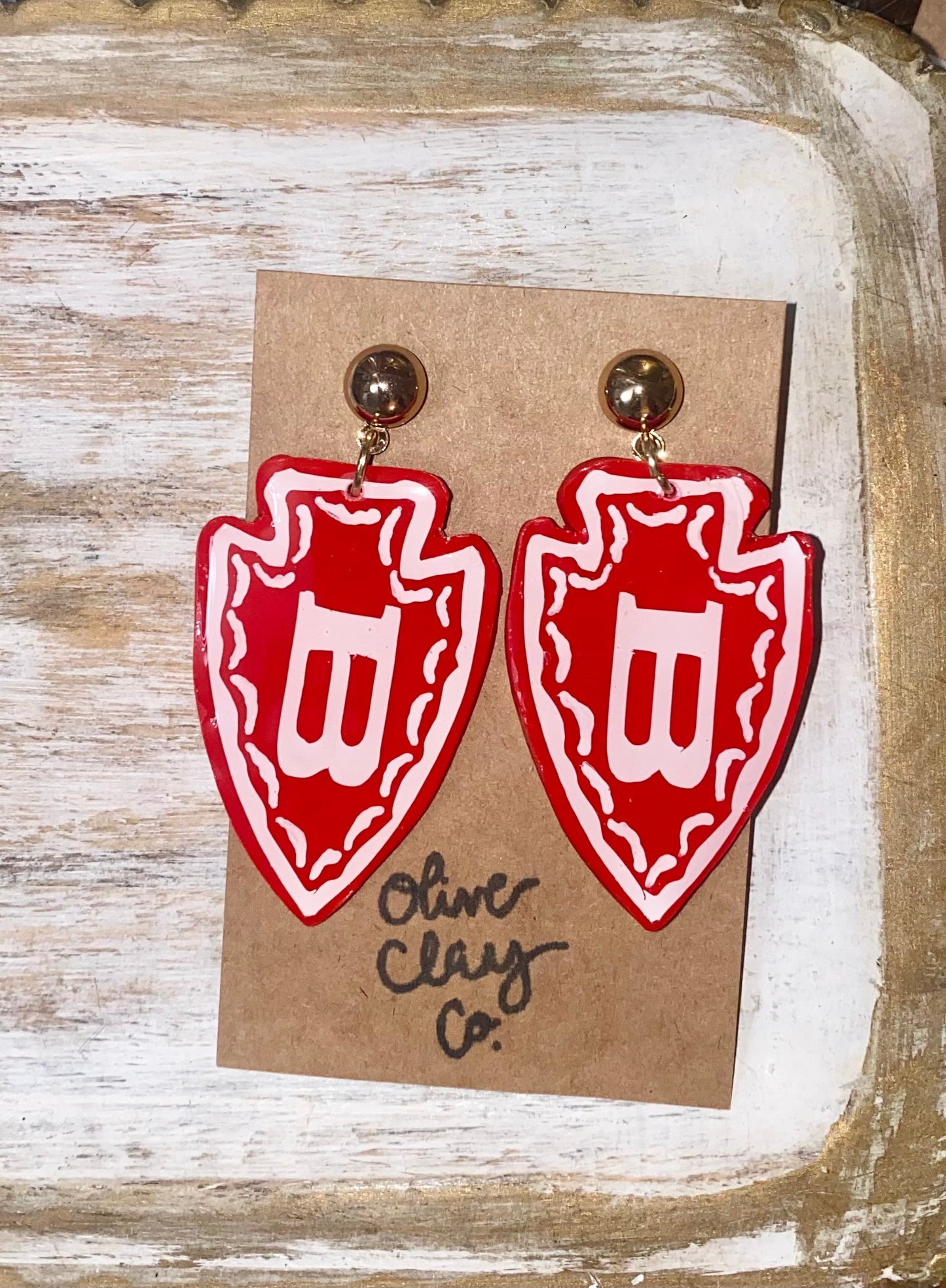 Biloxi Indians clay earrings