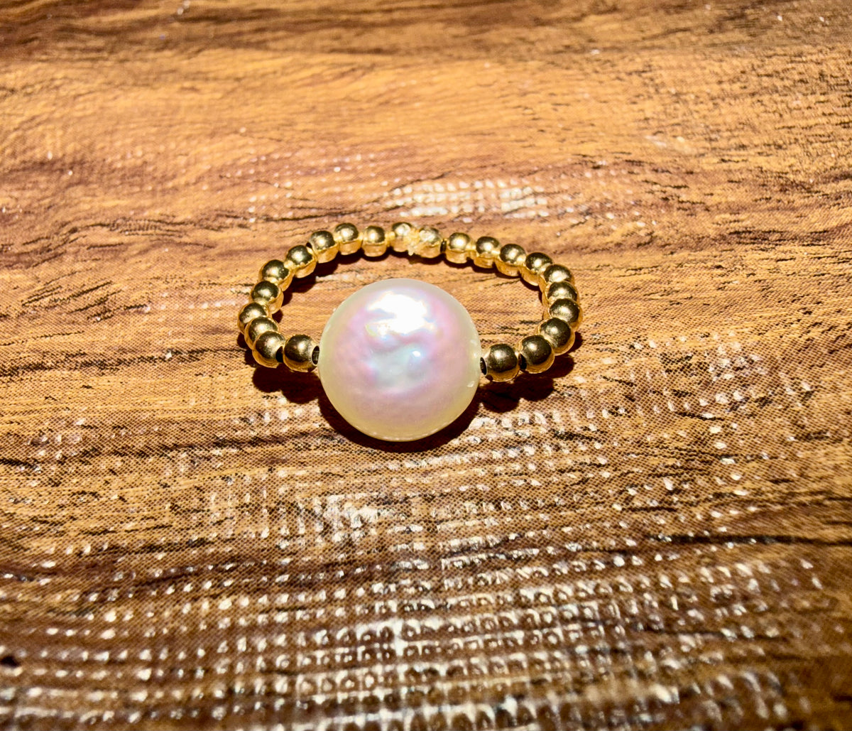 Stretchy 14k gold filled non tarnish ring