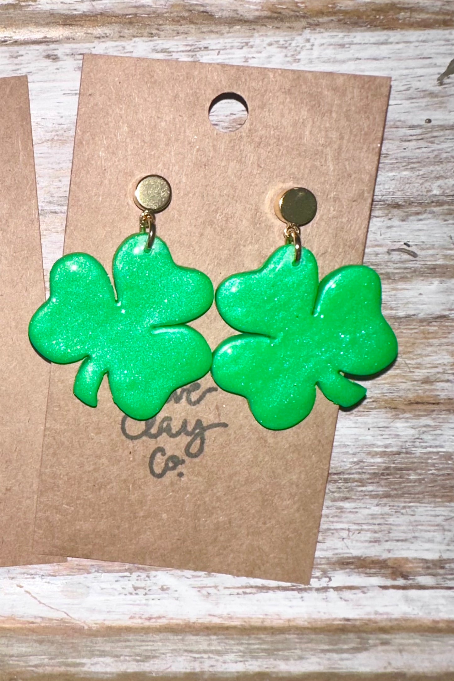 Clover clay earrings