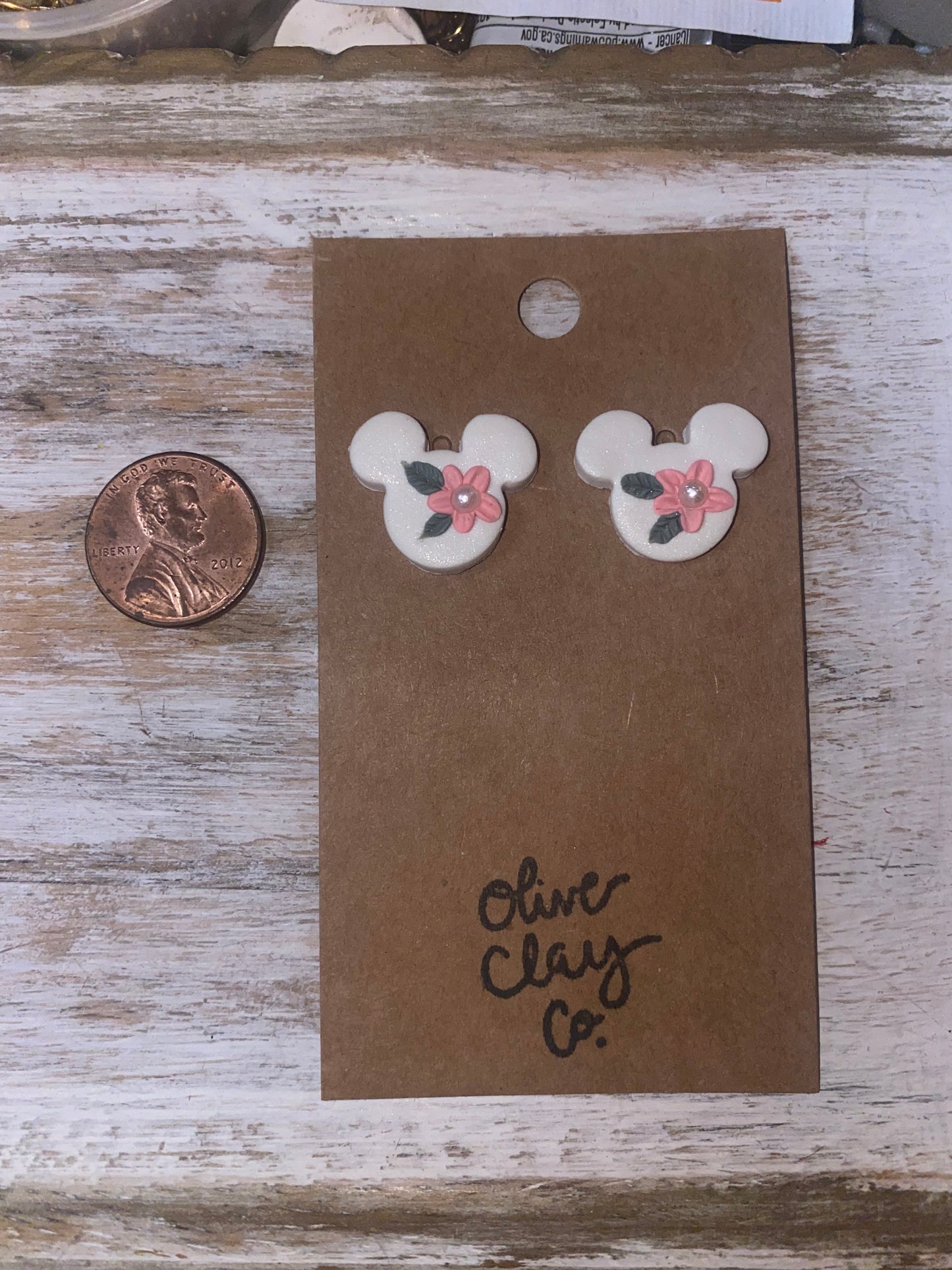 Floral Minnie studs