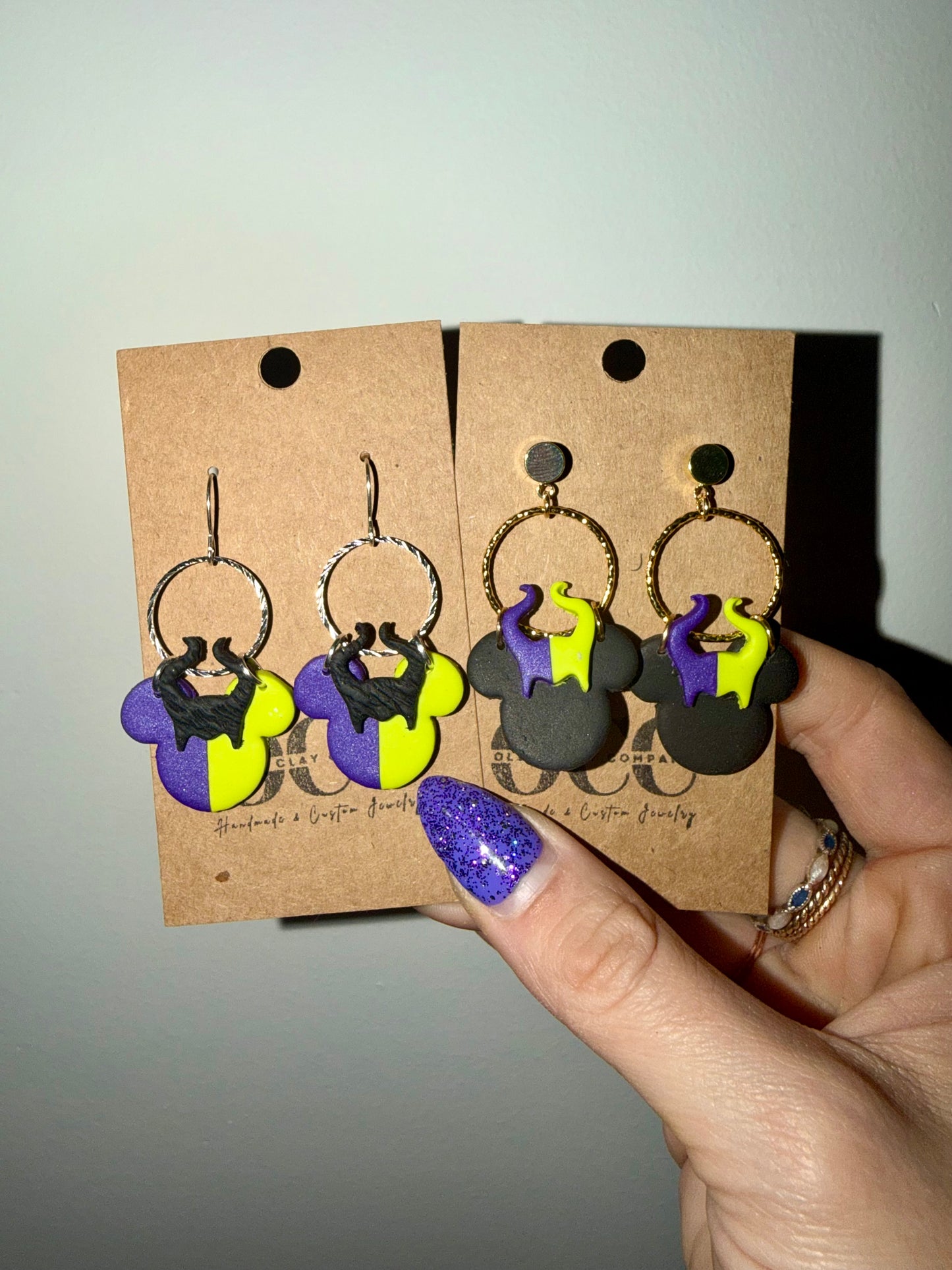 Mouse clay earrings