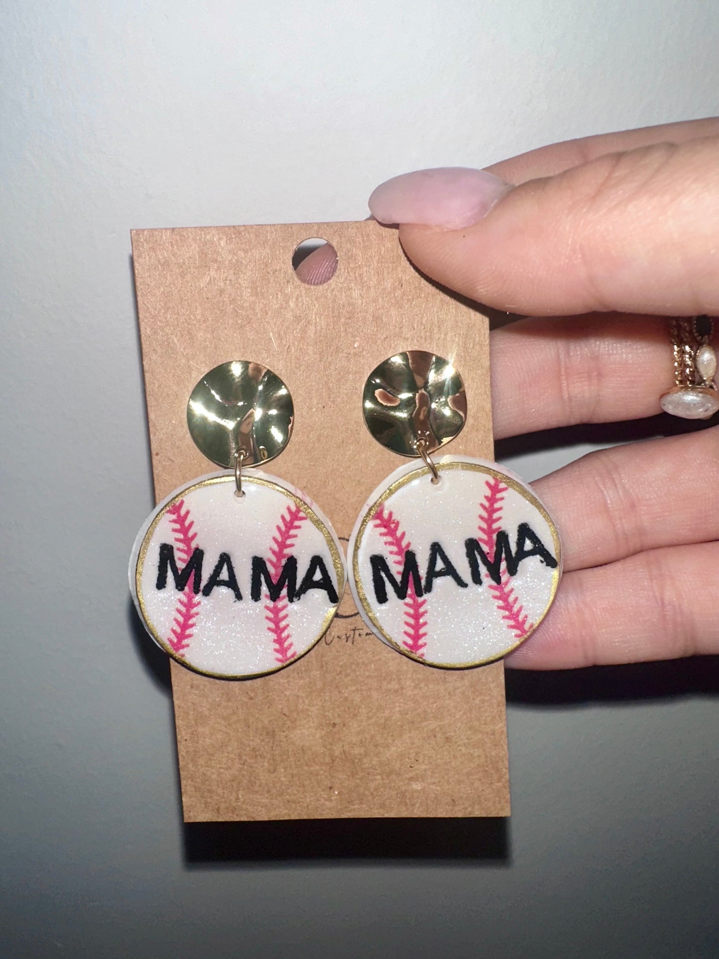 Mama ball earrings