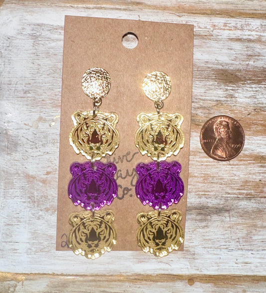 Tiger drop earrings