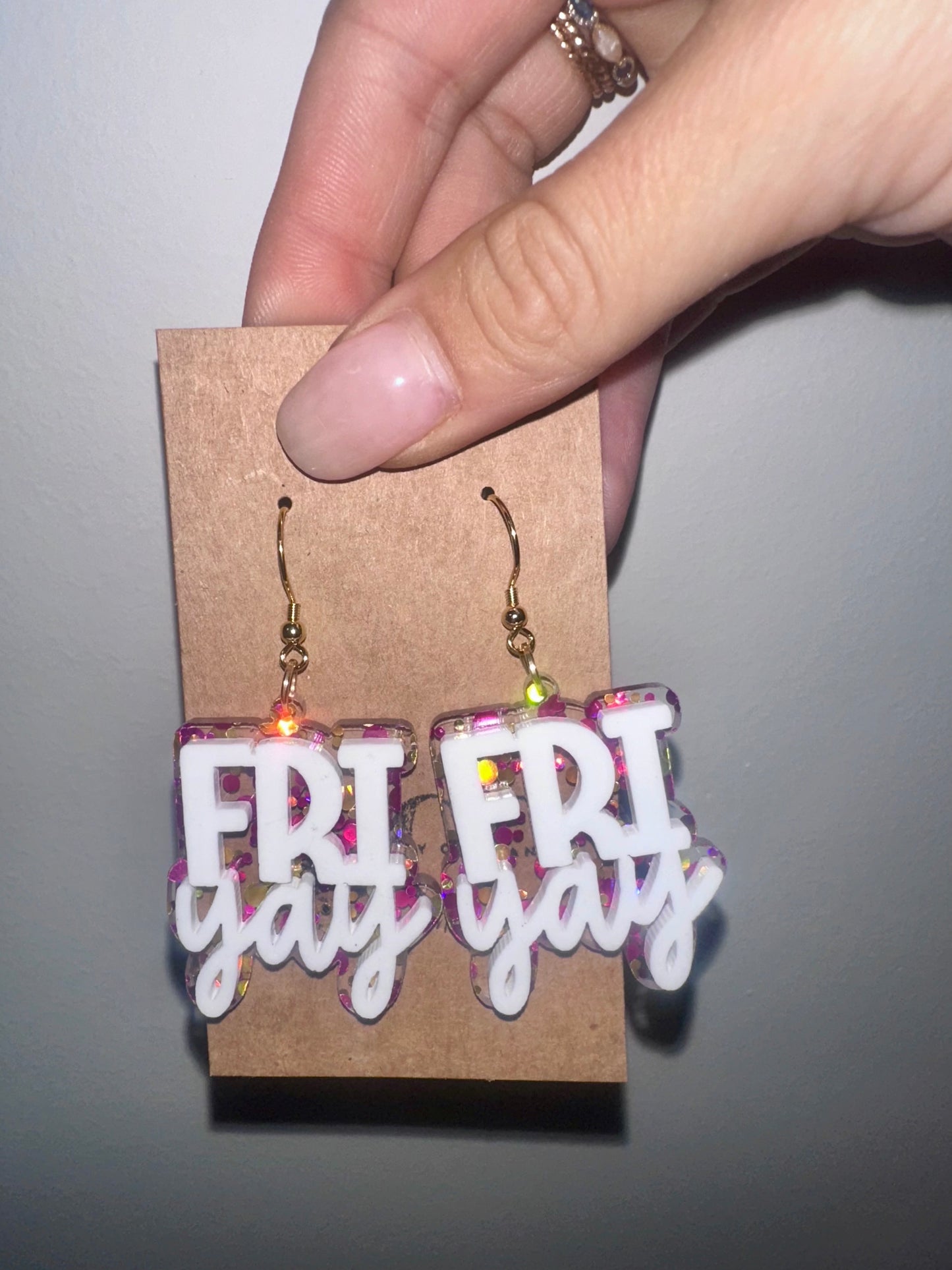 Orange and pink FriYAY Earrings