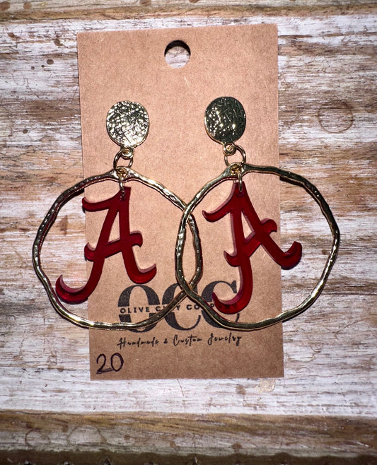 Bama Roll Tide Acrylic Hoops