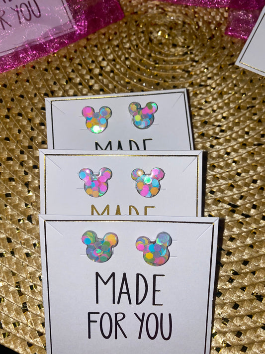 Confetti mouse earrings