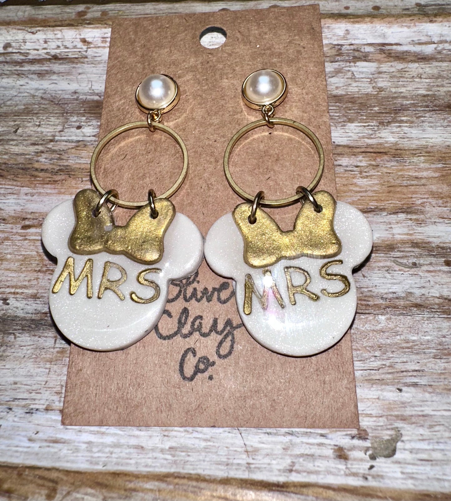 Mouse bridal earrings