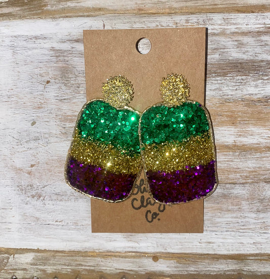 Mardi Gras earrings
