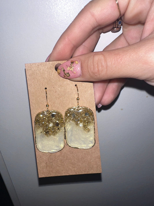 Small/medium Pearl Glitter resin hoops