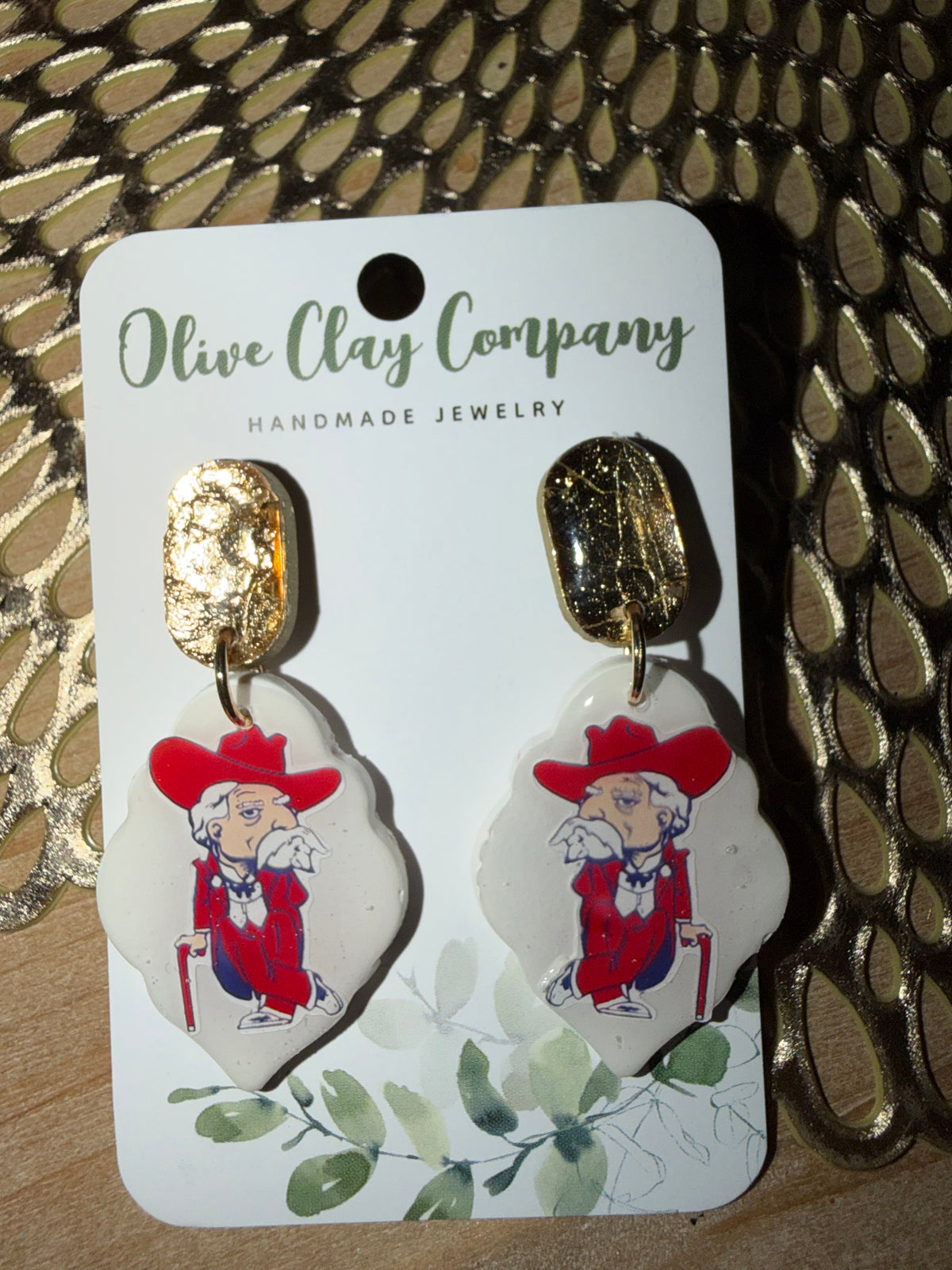 Ole Miss clay Earrings