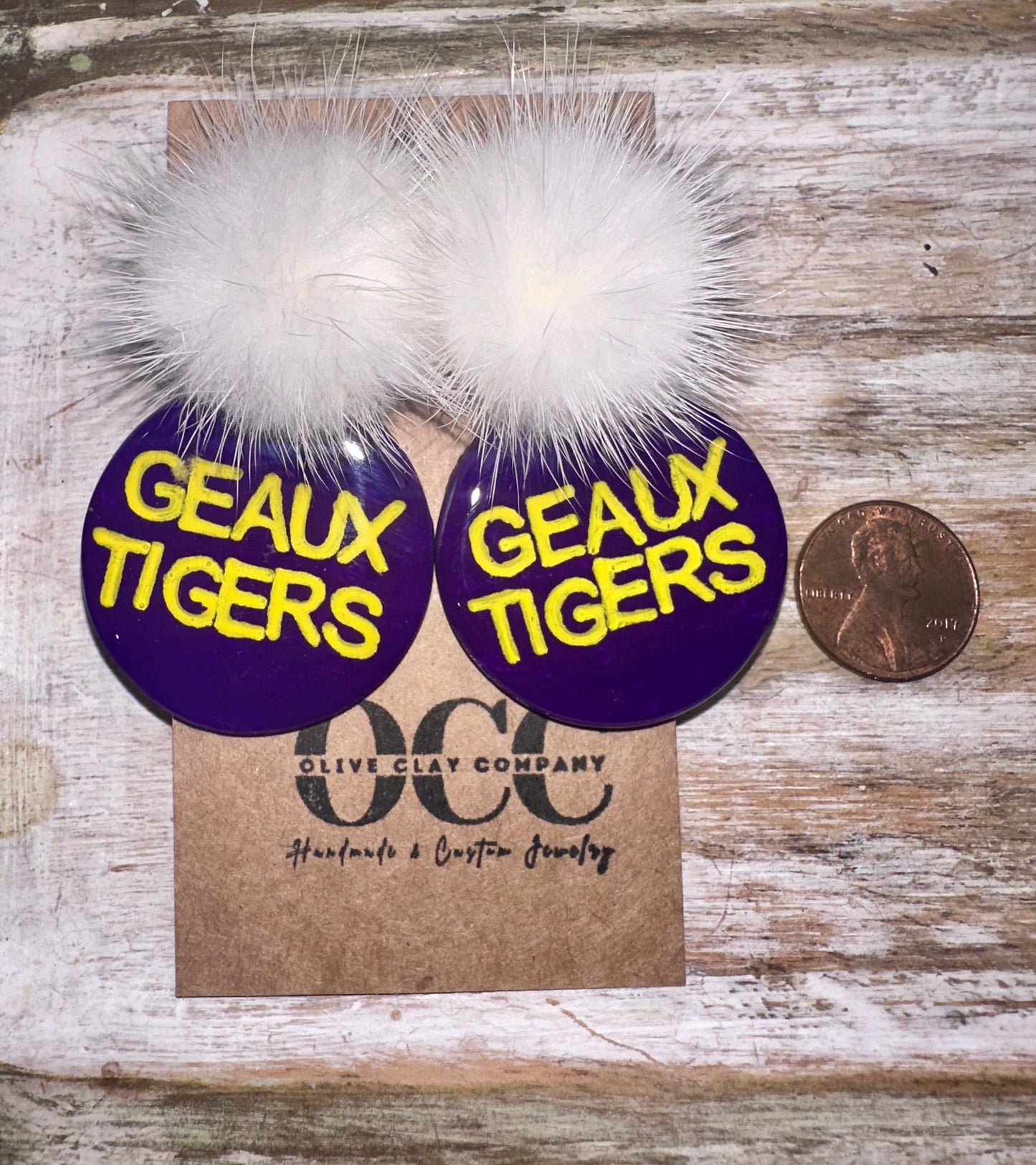 LSU Clay Earrings