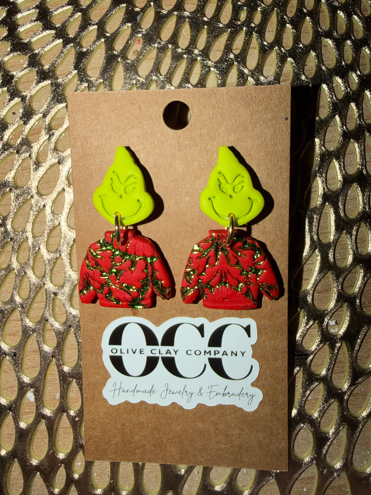 Christmas clay earrings