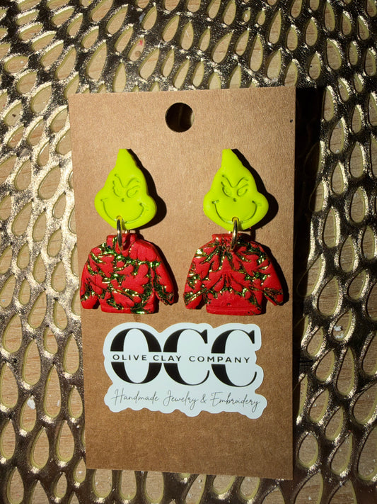 Christmas clay earrings