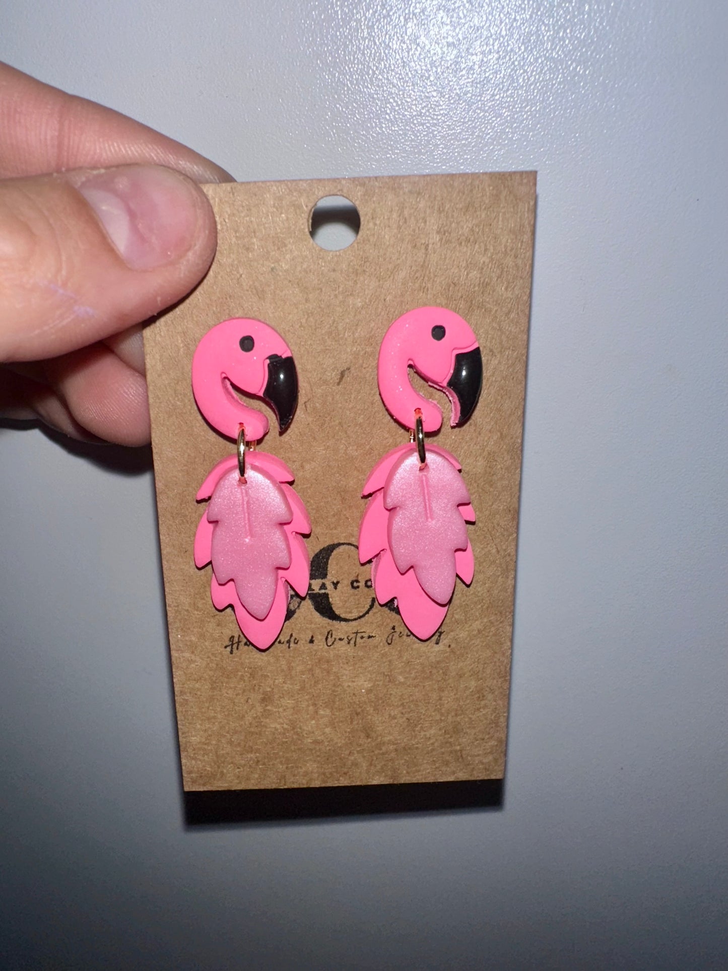 Flamingo Clay earrings