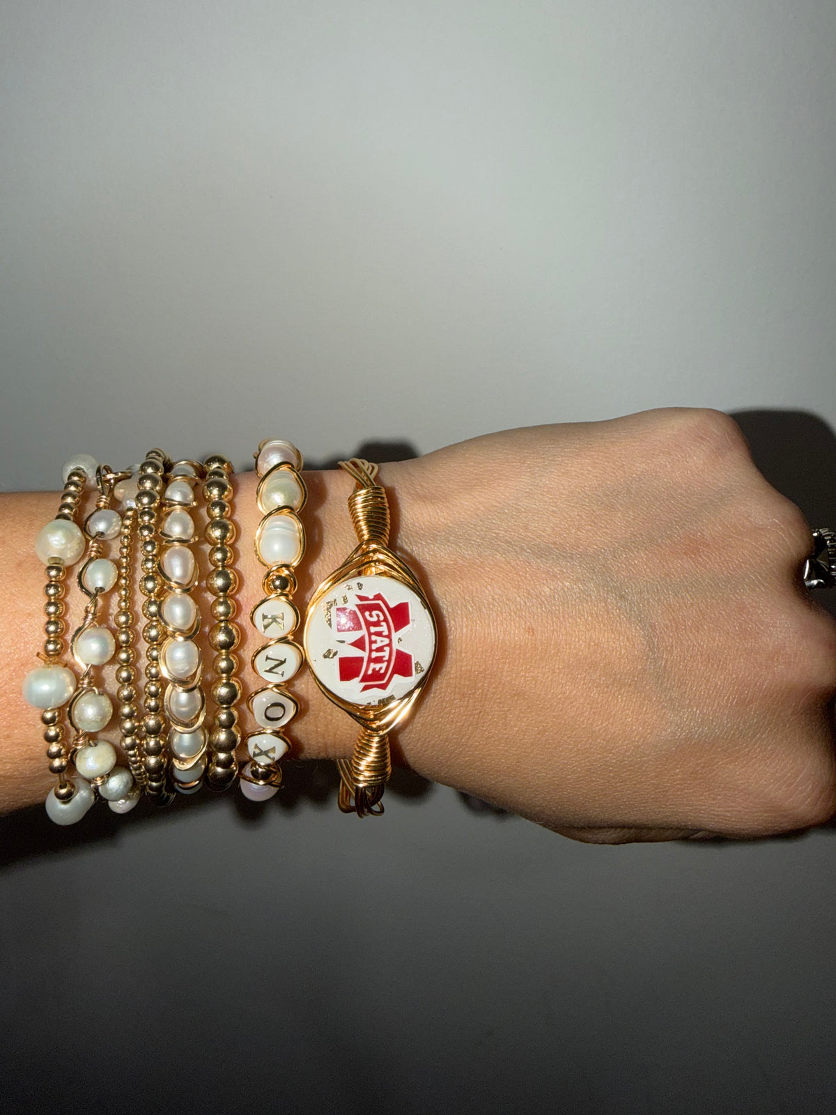 MS state wire gold plated bracelet