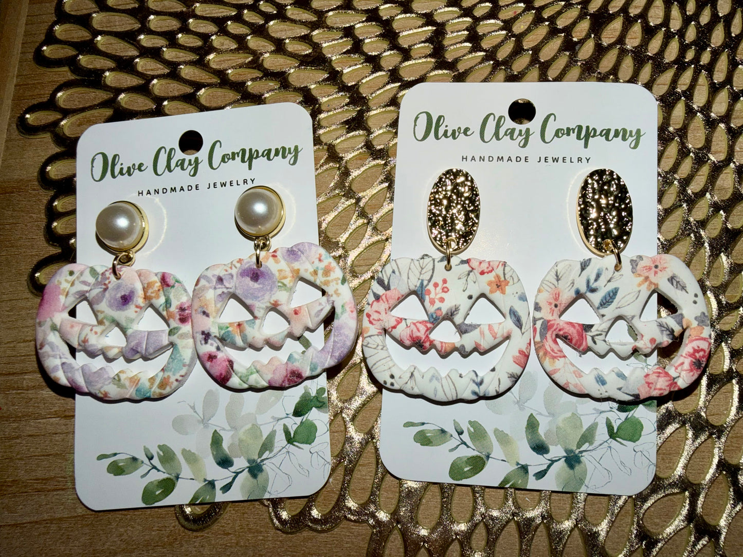 Pumpkin clay earrings