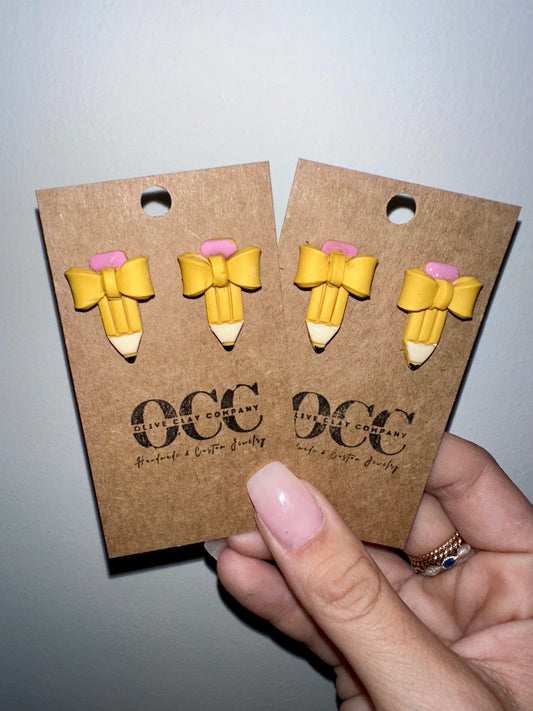 Stud Bow pencil earrings