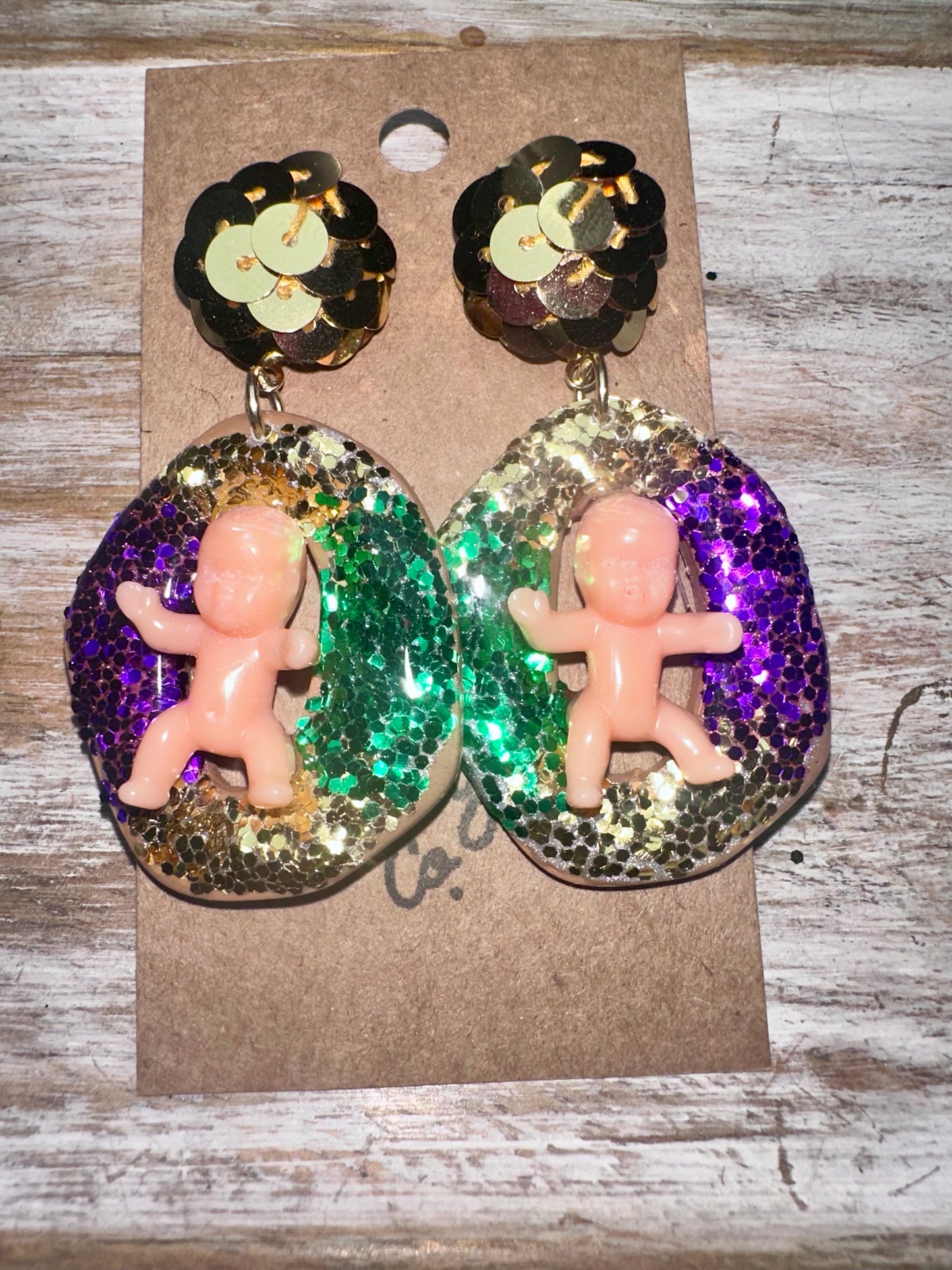 King cake earrings