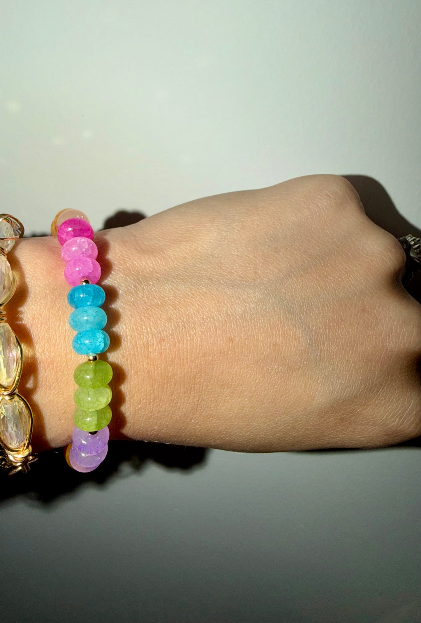 Stretchy 14k Gold filled rondelle bracelets