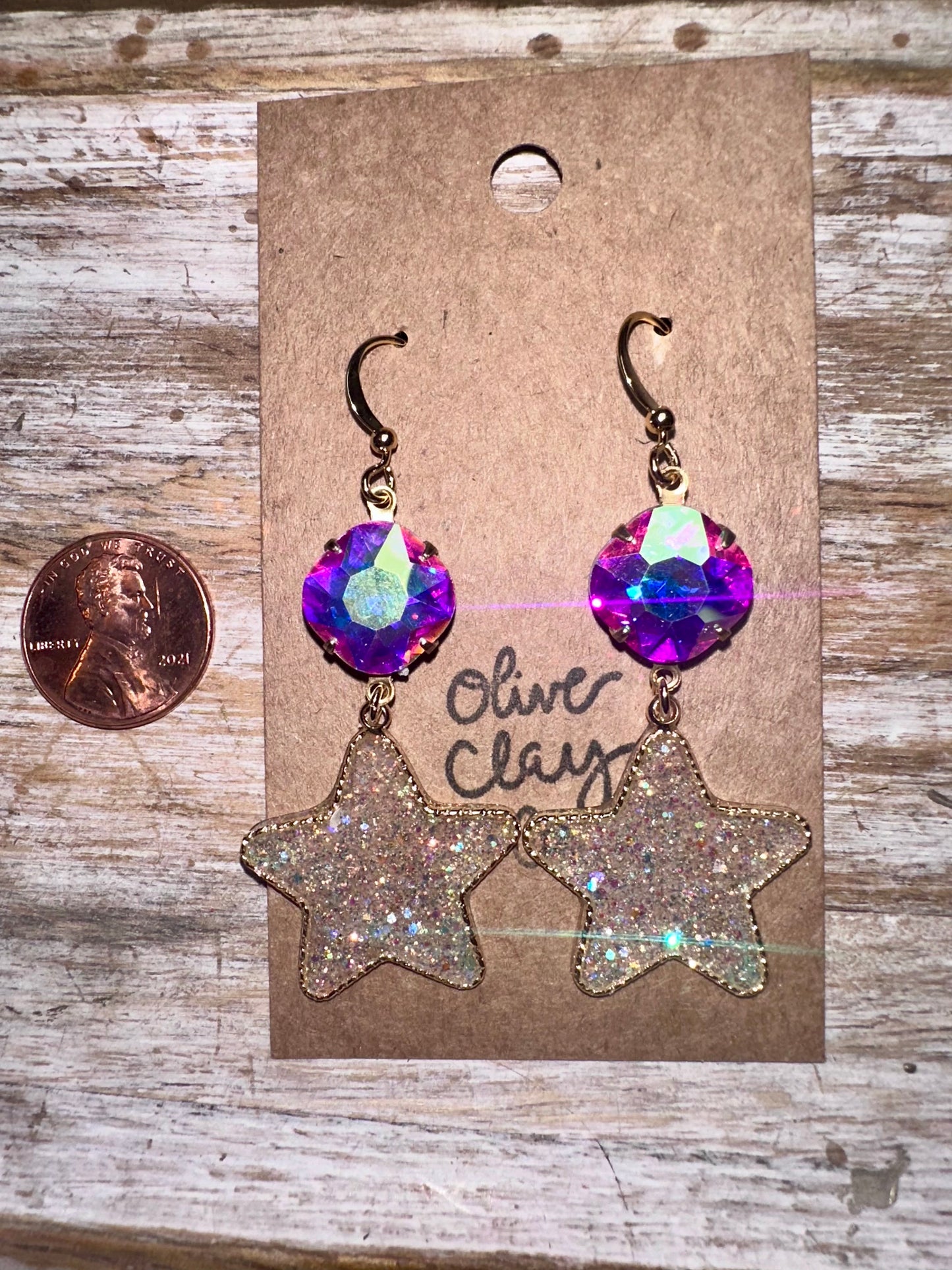 Star glitter earrings