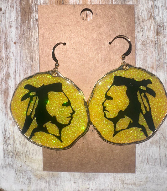 Warriors glitter earrings