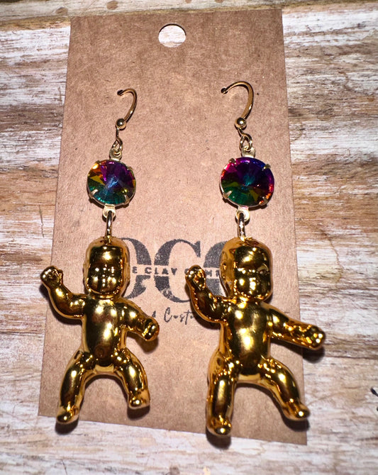 Mardi Gras baby earrings