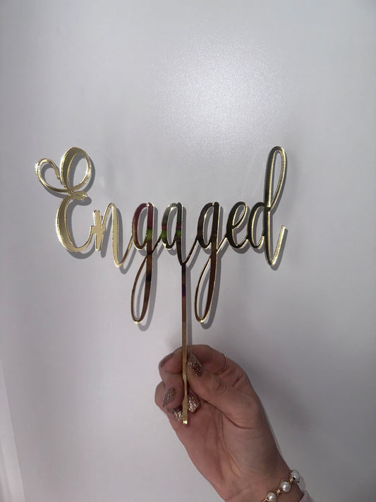 Engaged cake topper