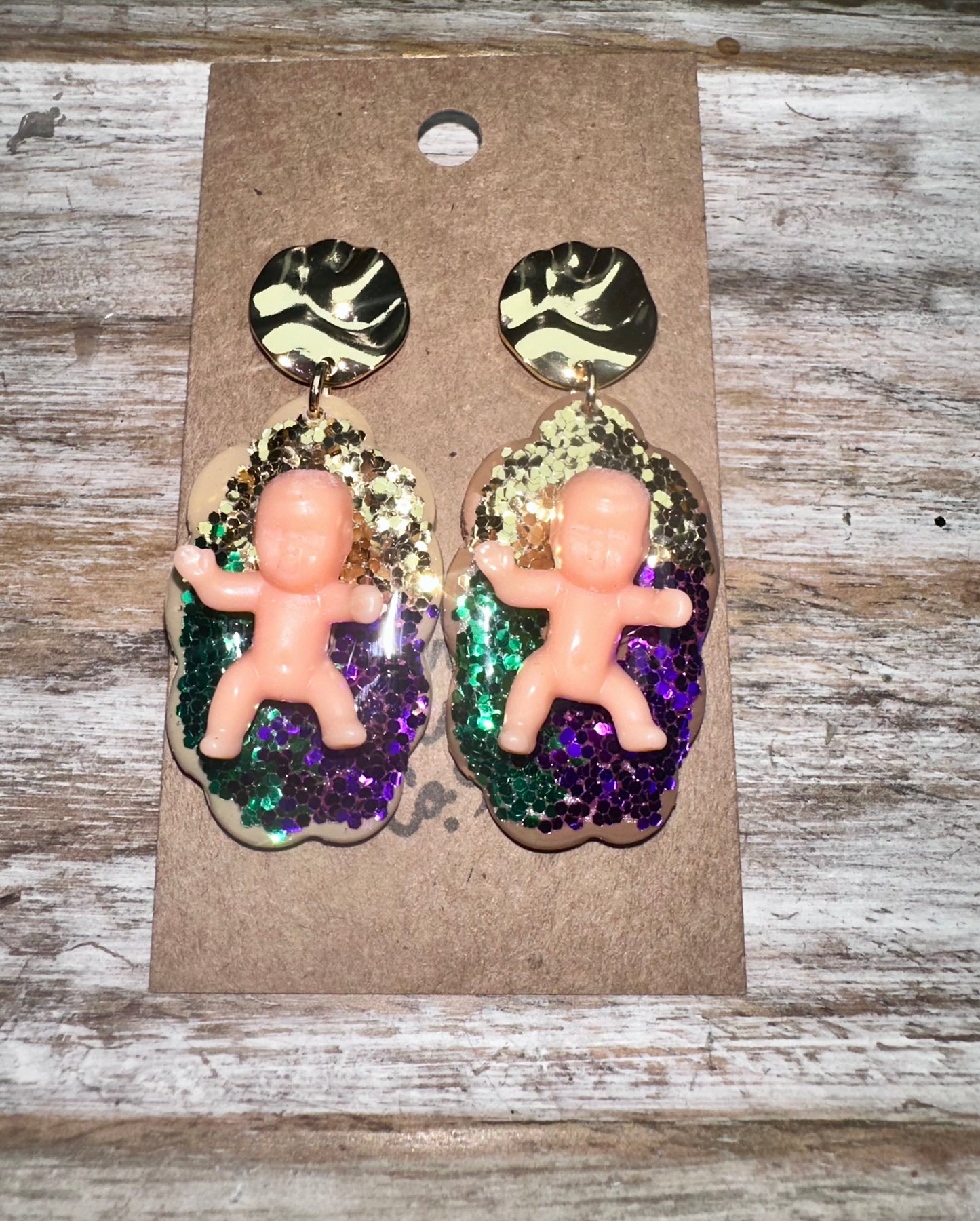 King cake earrings