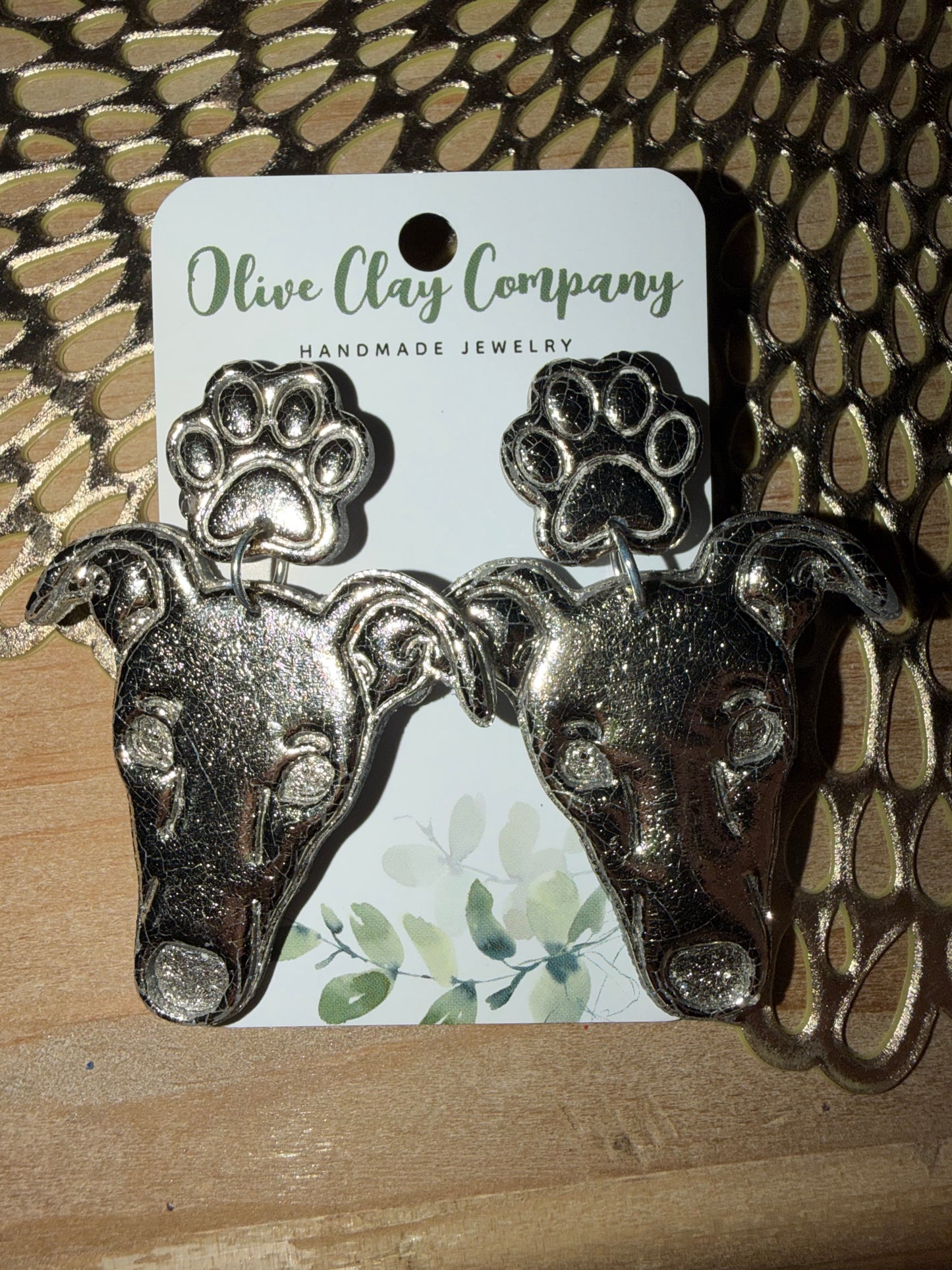 Hounds clay Earrings