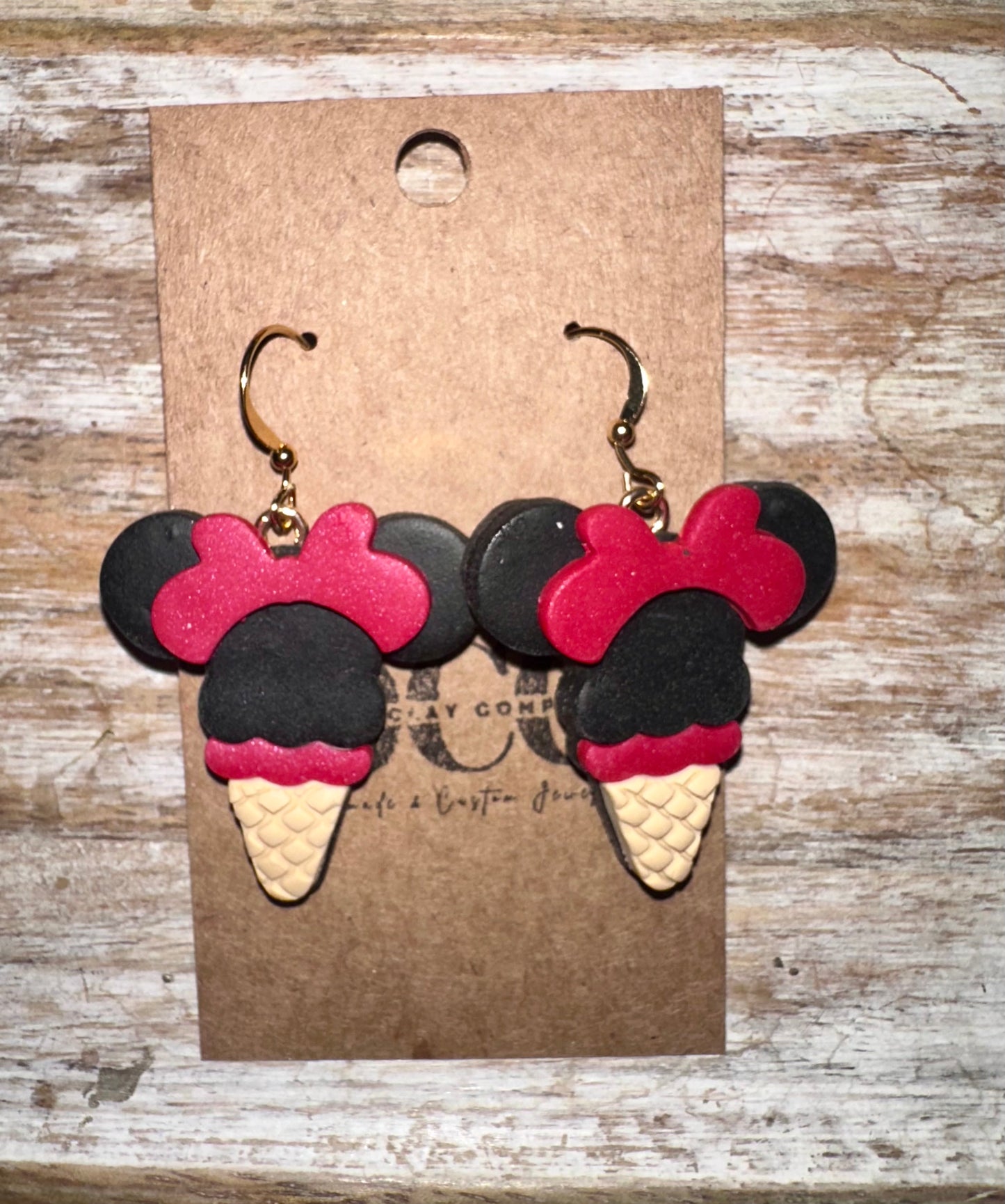 Mouse ice cream earrings