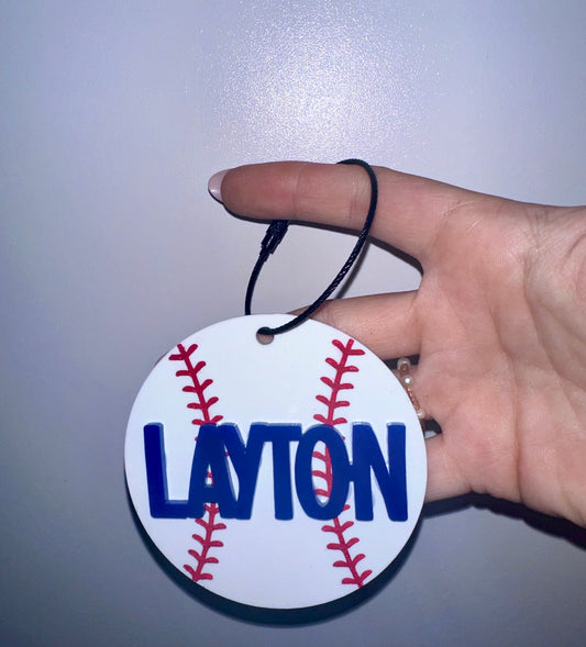 Personalized baseball bag tag